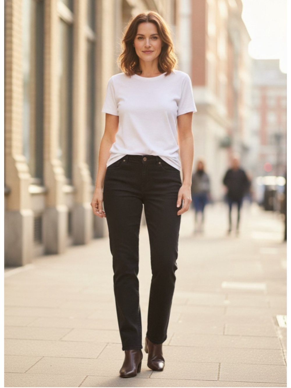 Eileen Fisher Black Jeans Medium Straight Leg Minimalist Like New